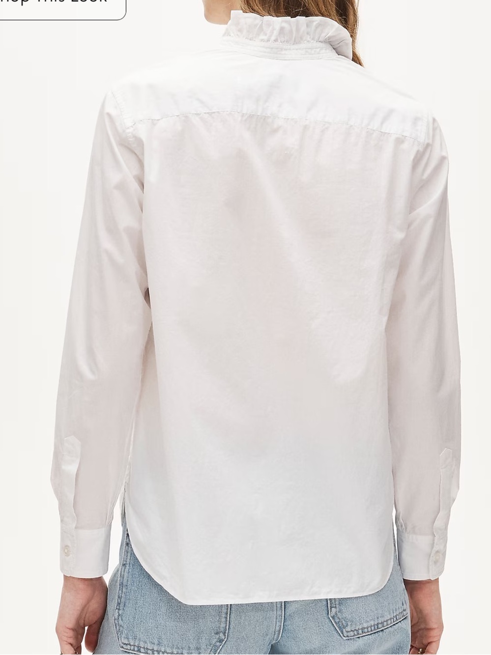 J crew white Jules ruffle-collar shirt in cotton poplin - Picture 2 of 4
